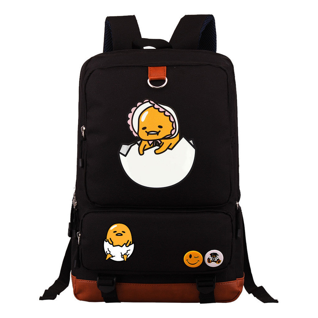 Cartoon Anime Lazy Egg Youth Student Backpack, Large Capacity Travel Bag, Boy's And Girl's Backpack