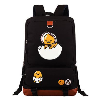 Cartoon Anime Lazy Egg Youth Student Backpack, Large Capacity Travel Bag, Boy's And Girl's Backpack
