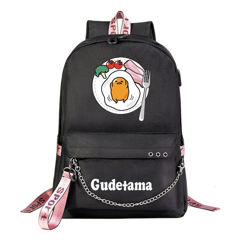 Lazy Egg Usb Youth Student Backpack For Boys And Girls Leisure Travel Backpack