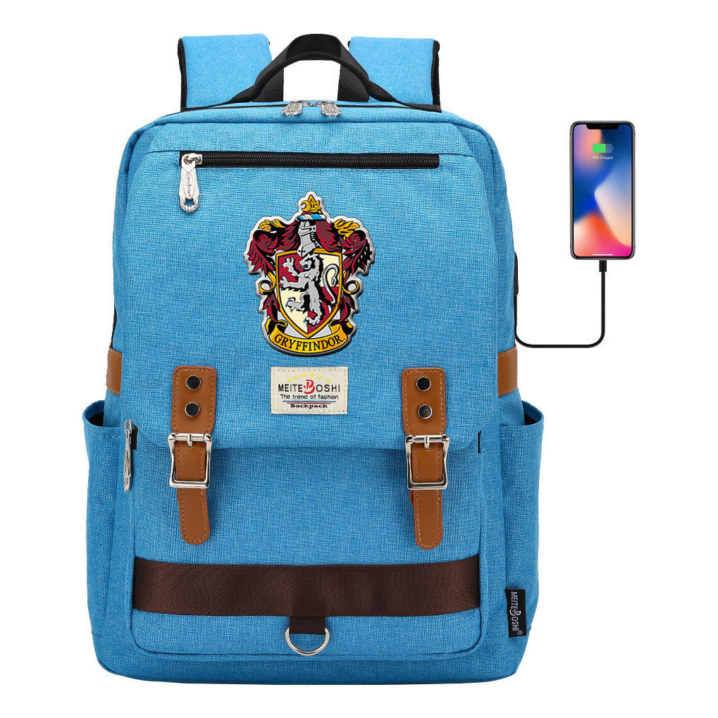 Usb Magnetic Buckle Student Backpack For Men And Women, Youth Leisure Backpack