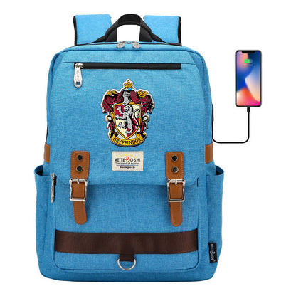 Usb Magnetic Buckle Student Backpack For Men And Women, Youth Leisure Backpack