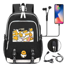 Comic Lazy Egg Youth Student Backpack Usb Men's And Women's Leisure Backpack