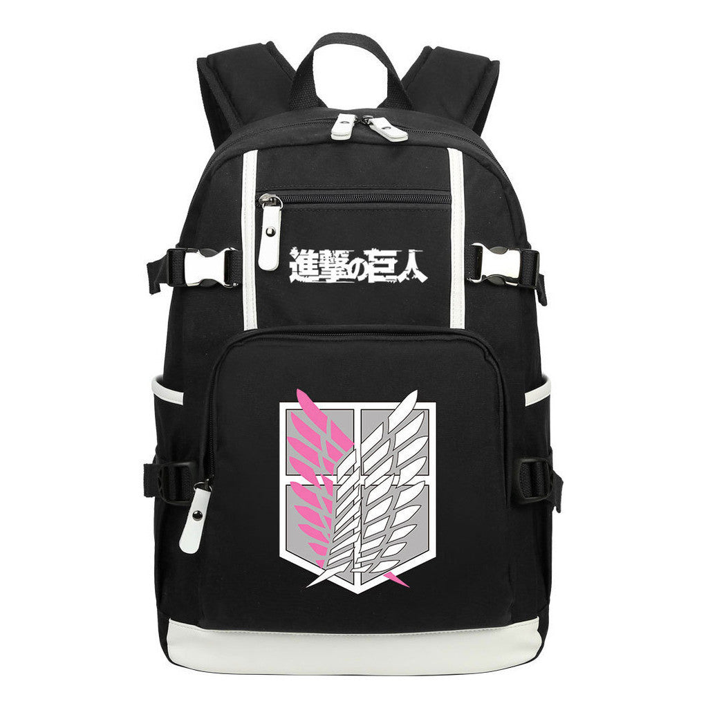 Giant Wings Of Cartoon And Anime Attack Youth Student Backpack, Leisure Travel Backpack