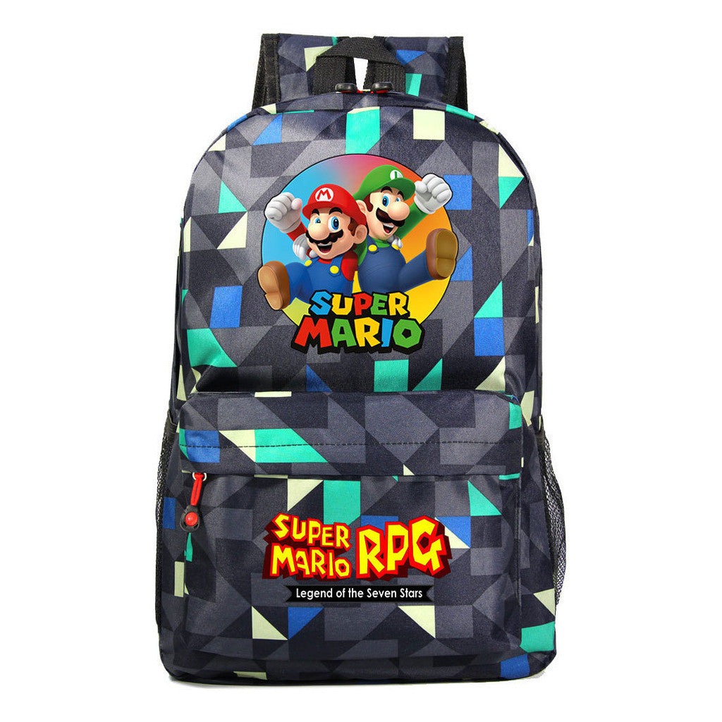 Super Mario Starry Sky Student Backpack For Men And Women's Leisure Travel Backpack