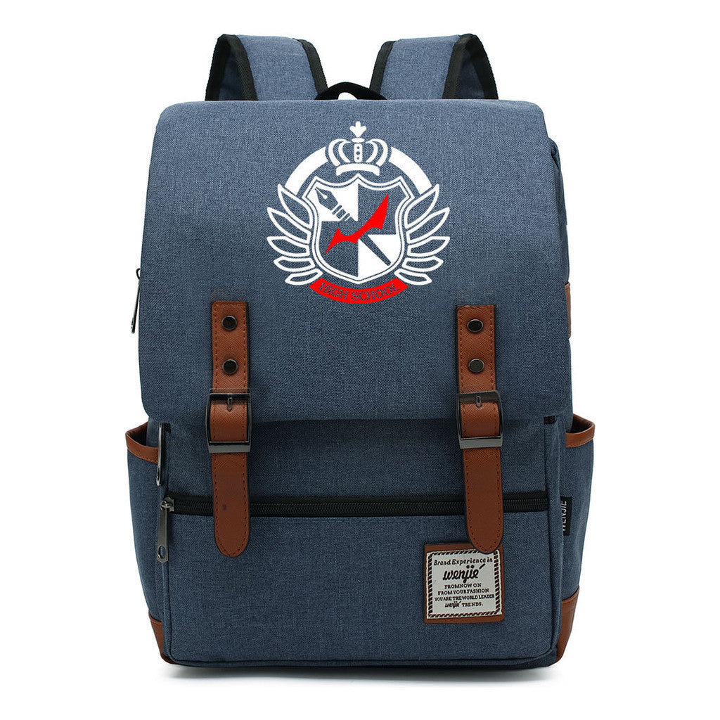 Printed Teenage Student Backpack For Men And Women With Casual Belt Buckle Classic Backpack