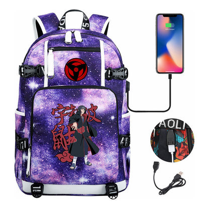 Naruto Usb Youth Student Backpack For Men And Women Leisure Travel Backpack