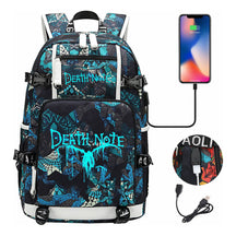 Blue Night Light Death Note Usb Youth Student School Bag Men's And Women's Leisure Travel Backpack