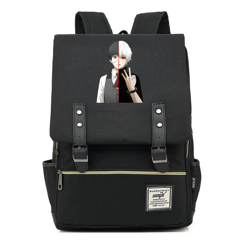 Tokyo Ghoul Student School Bag Men's And Women's Leisure Belt Buckle Backpack