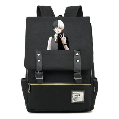 Tokyo Ghoul Student School Bag Men's And Women's Leisure Belt Buckle Backpack