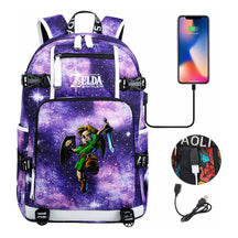 Legend Of Zelda Usb Earphones, Youth Backpacks, Men's And Women's Leisure Travel Backpacks