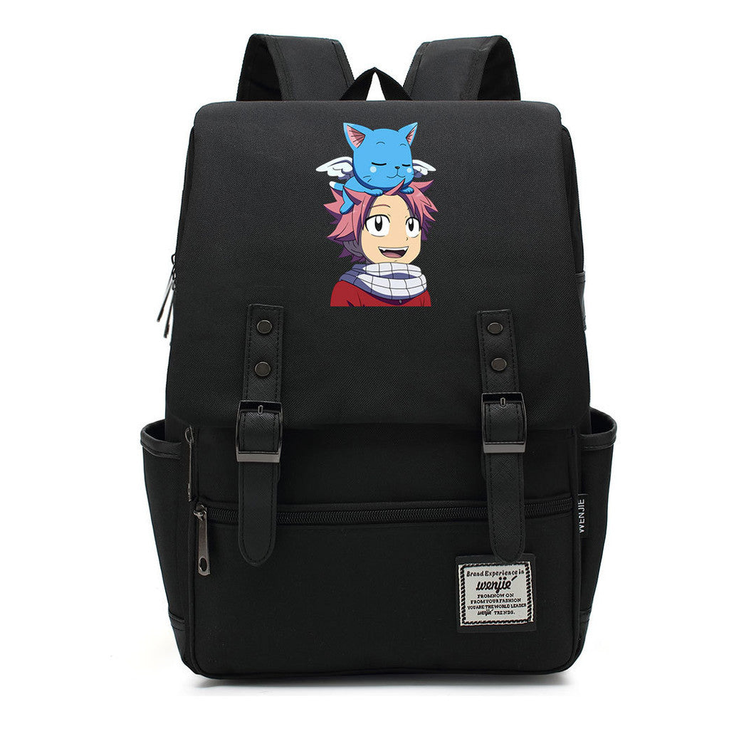 Printed Schoolbag Leisure Belt Buckle Classic Backpack For Young Students