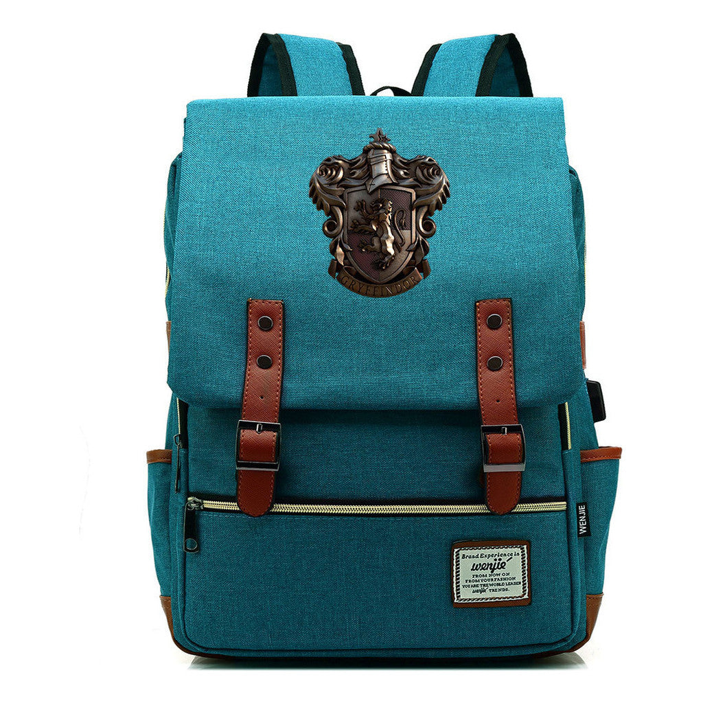 Academy Of Magic Teen Student School Bag Usb Casual Belt Buckle Backpack