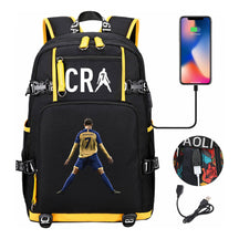 Football Star Cristiano Ronaldo Printed Youth Student Backpack Leisure Travel Backpack