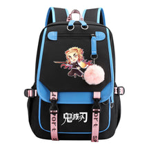 Comic Cartoon Fashion Usb Student Backpack Casual Woven Flap Backpack