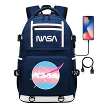 Fashionable Space Printed Usb Student Backpack Backpack Leisure Travel Backpack