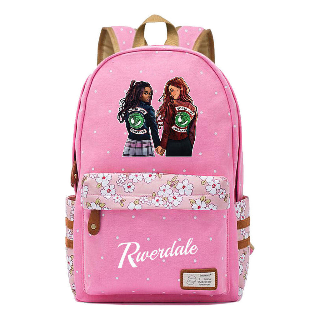 Valley Town Printed Youth School Bag Fashion Casual Backpack