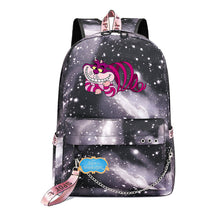 Cheshire Cat Alice's Adventure In Wonderland Youth School Bag Men's And Women's Leisure Weaving Strap Backpack