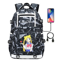 Anime Beauty Girl Warrior Usb Youth Student School Bag Men's And Women's Backpack Leisure Travel Backpack