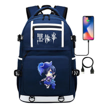 Manga Black Deacon Black Butler Printed Usb Youth Student Backpack Men's And Women's Leisure Travel Backpack