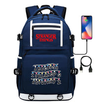 Strange Story Printed Usb Youth Student Backpack For Men And Women's Leisure Travel Backpack