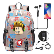 Game Roblox Printed Student Backpack Usb Casual Backpack Boys And Girls