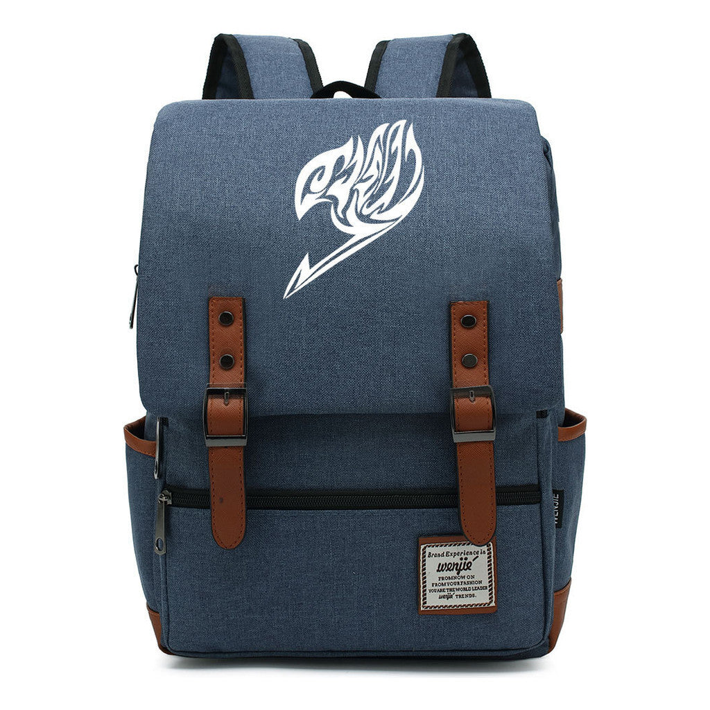 Comic Print Youth Student Backpack For Men And Women, Casual Belt Buckle, Classic Backpack