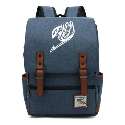 Comic Print Youth Student Backpack For Men And Women, Casual Belt Buckle, Classic Backpack