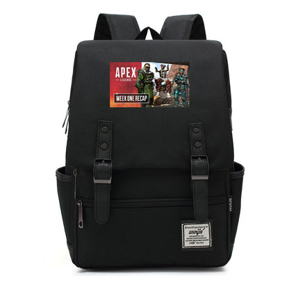 Printed Teenage Student Backpack For Men And Women With Casual Belt Buckle Classic Backpack