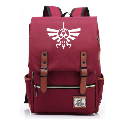 Game Zelda Printed Youth Student Backpack For Men And Women, Casual Belt Buckle, Classic Backpack