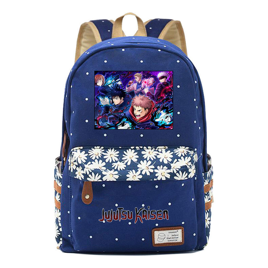 Cartoon Teenage Girl Student Backpack Casual Canvas Backpack