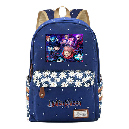 Cartoon Teenage Girl Student Backpack Casual Canvas Backpack