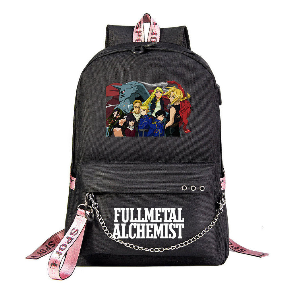 Printed Usb Student Backpack For Men And Women's Leisure Travel Backpack