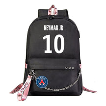 Football Star Neymar Printed Usb Youth Student Backpack For Men And Women's Leisure Travel Backpack