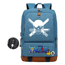 Cartoon Pirate King Printed Usb Student Backpack Leisure Travel Backpack