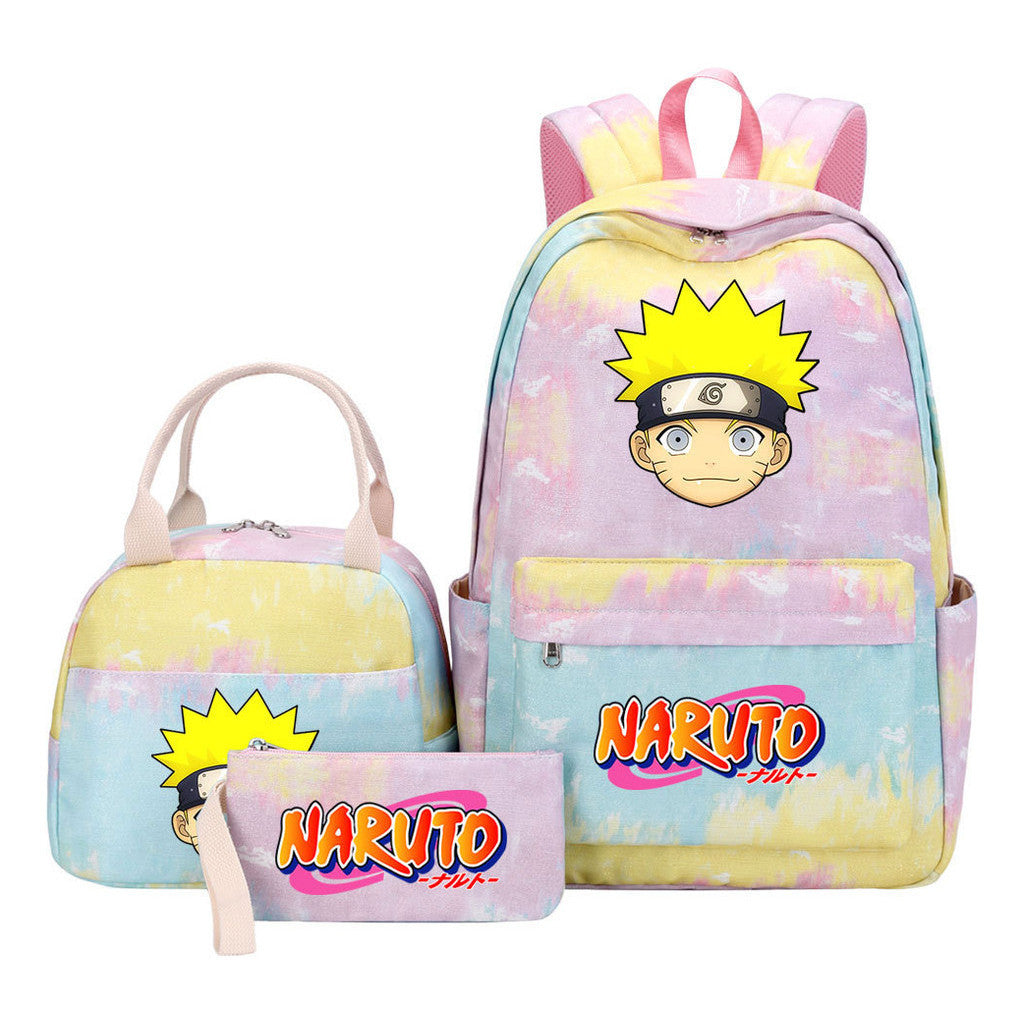 Naruto Student Girl Backpack Lunch Bag Three Piece Set Backpack Set