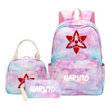 Naruto Student Girl Backpack Lunch Bag Three Piece Set Backpack