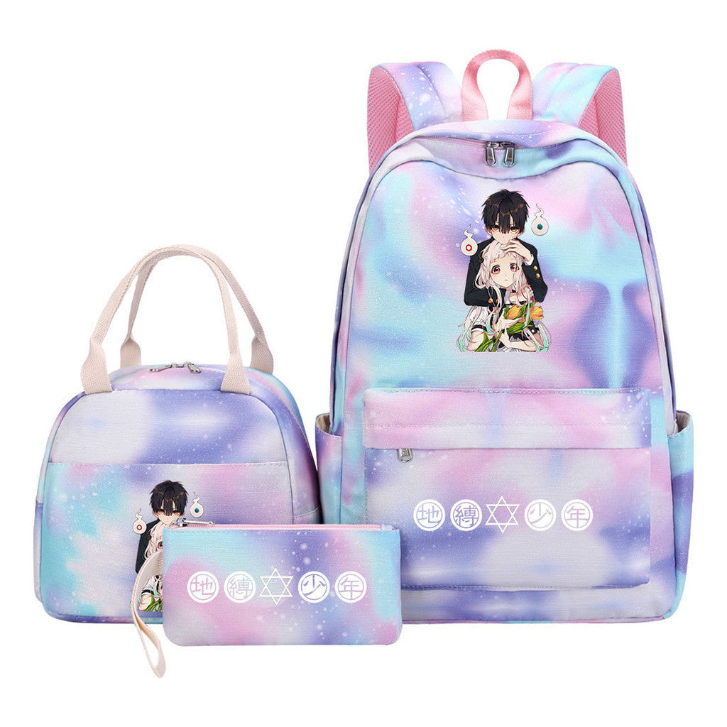 Teenage Student Girl Backpack Lunch Bag Three Piece Set Backpack