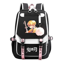 Cartoon Fashion Usb Youth School Bag For Boys And Girls Casual Ribbon Flip Backpack