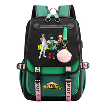 My Heroes Academy Usb Youth Student Backpack With Casual Woven Strap Flip Back Backpack