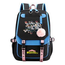My Heroes Academy Usb Youth Student Backpack With Casual Woven Strap Flip Back Backpack