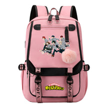My Heroes Academy Usb Youth Student Backpack With Casual Woven Strap Flip Back Backpack