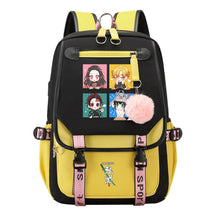 Cartoon Fashion Usb Youth Student School Bag Casual Ribbon Flip Backpack