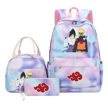 Naruto Teenage Student Girls School Bag Lunch Bag Three Piece Set Backpack Set