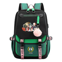 My Heroes Academy Usb Youth Student Backpack With Casual Woven Strap Flip Back Backpack