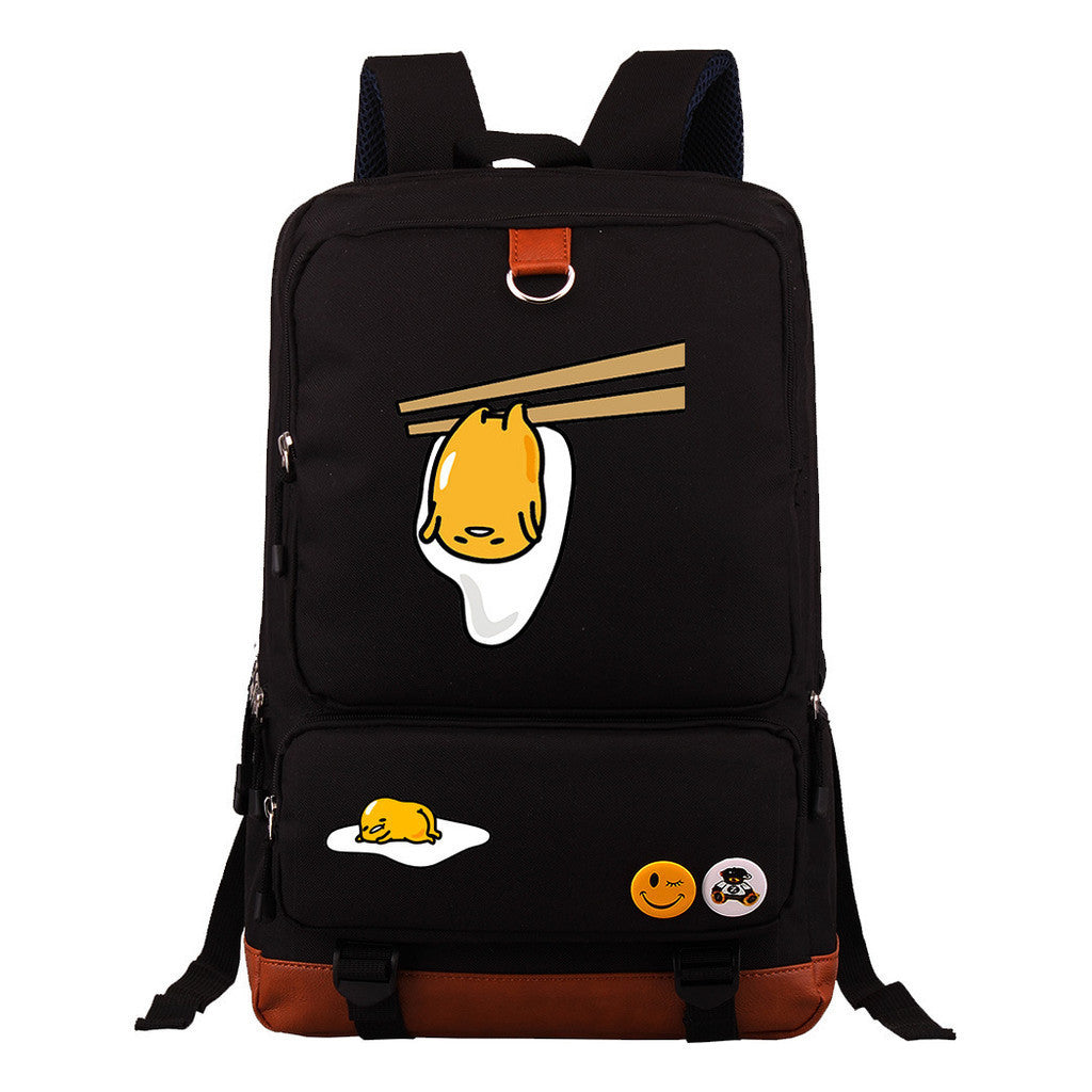 Cartoon Anime Lazy Egg Youth Student Backpack With Large Capacity Travel Bag For Boys And Girls Backpack