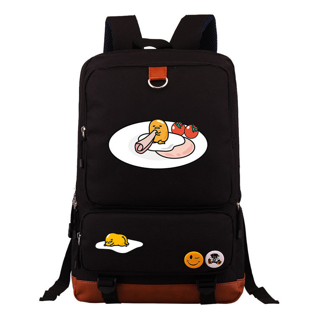 Cartoon Anime Lazy Egg Youth Student Backpack With Large Capacity Travel Bag For Boys And Girls Backpack