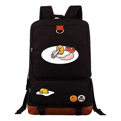 Cartoon Anime Lazy Egg Youth Student Backpack With Large Capacity Travel Bag For Boys And Girls Backpack