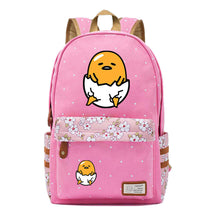 Cartoon Lazy Egg Printed Youth Student School Bag Fragmented Flower Boys And Girls Backpack