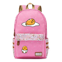 Cartoon Lazy Egg Printed Youth Student School Bag Fragmented Flower Boys And Girls Backpack