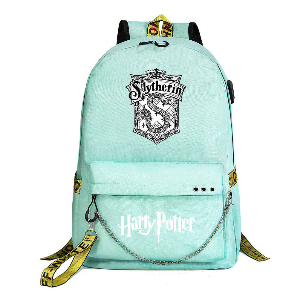 Fashion School Of Witchcraft And Wizardry Badge Usb Youth Student Backpack For Men And Women's Leisure Travel Backpack